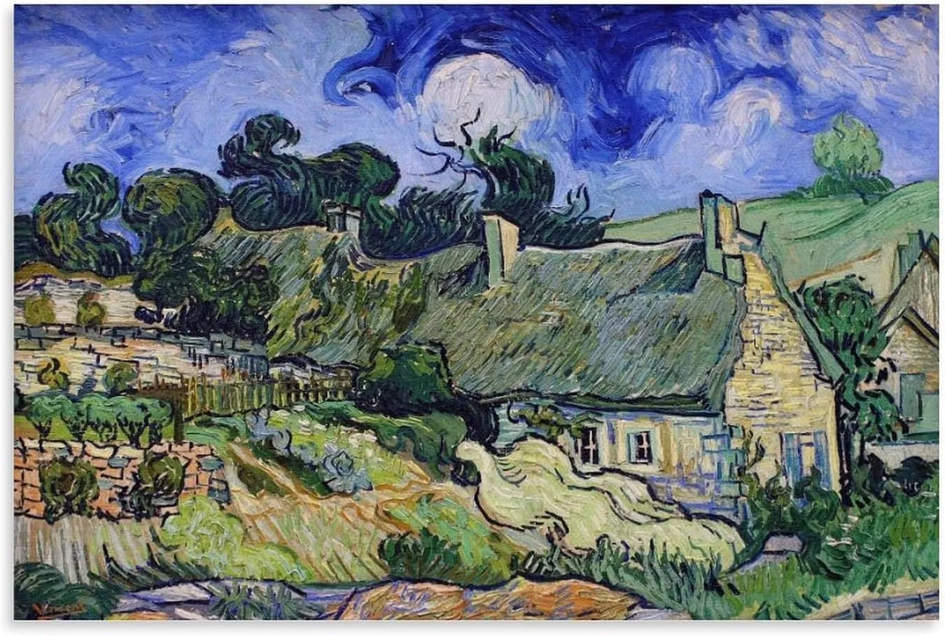 Moruska Vincent Van Goghh Work Title(Moruska Thatched Cottages) beautiful
