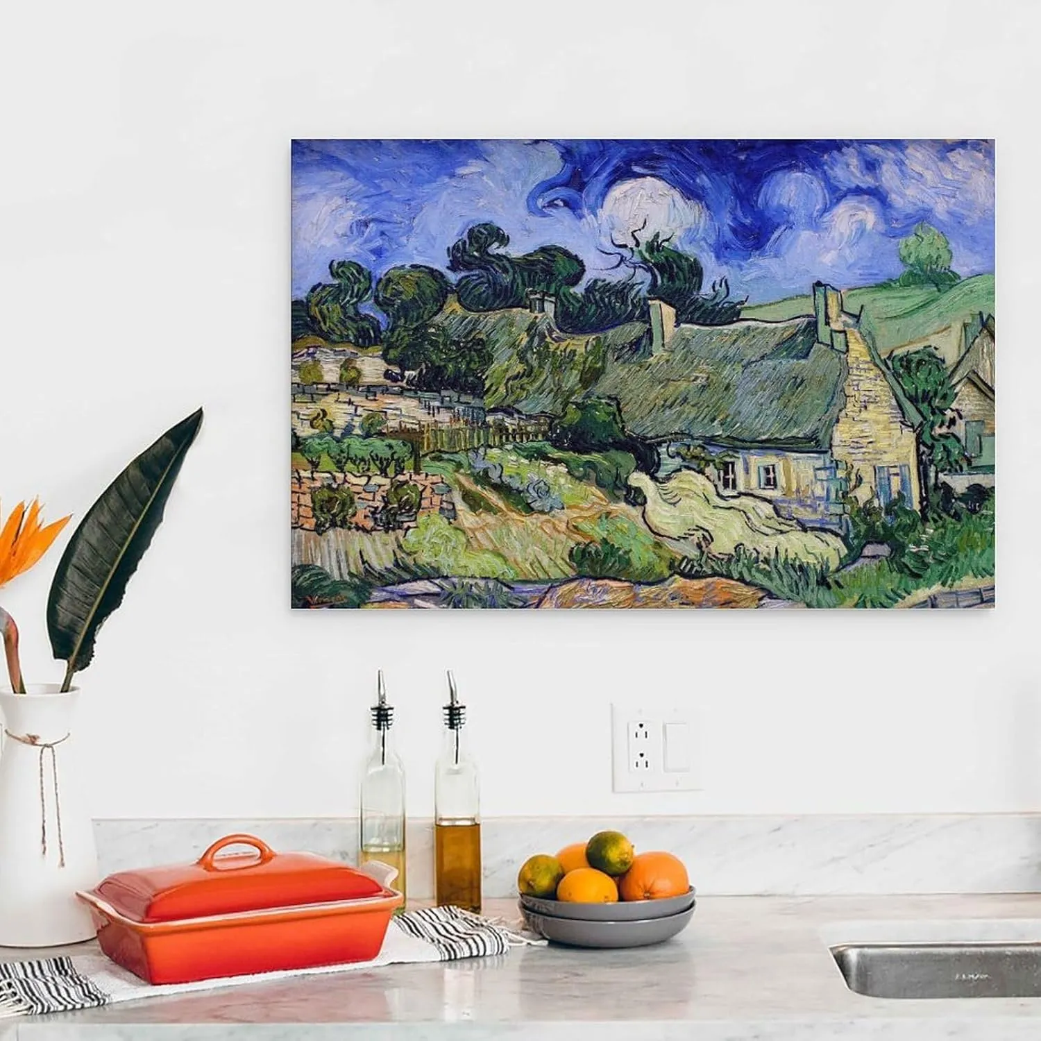 Moruska Vincent Van Goghh Work Title(Moruska Thatched Cottages) beautiful