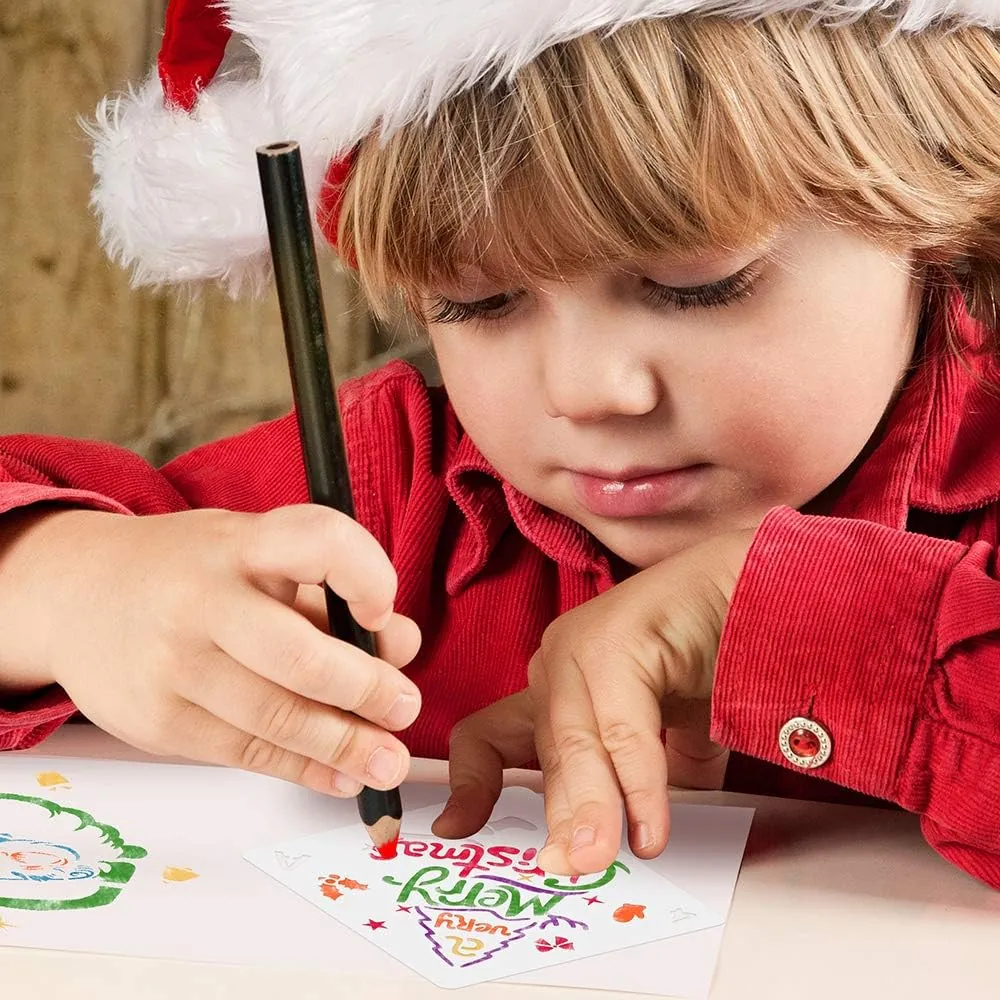 Moruska 16 Pcs Christmas Stencils Drawing Templates for Painting