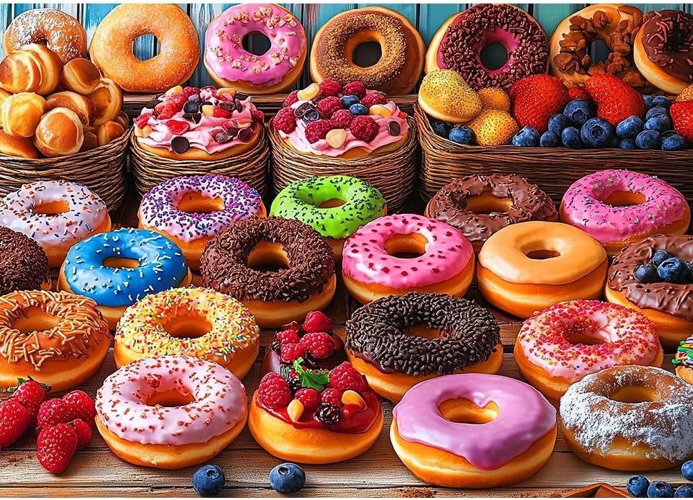 Moruska Donut Jigsaw Puzzle 1000 Piece for Adults Colorful
