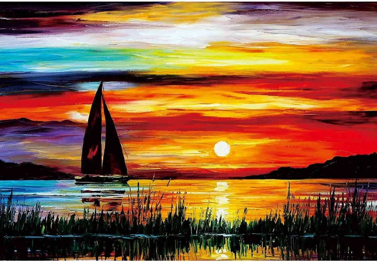 Moruska Sunrise Sailing Boat Puzzle for Adults 500 Piece