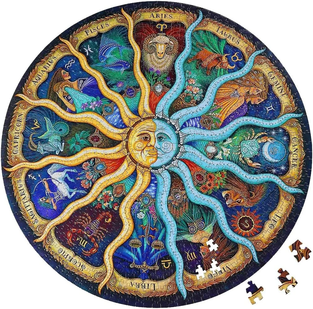 Moruska Puzzles for Adults 1000 Pieces, Round Jigsaw Puzzles