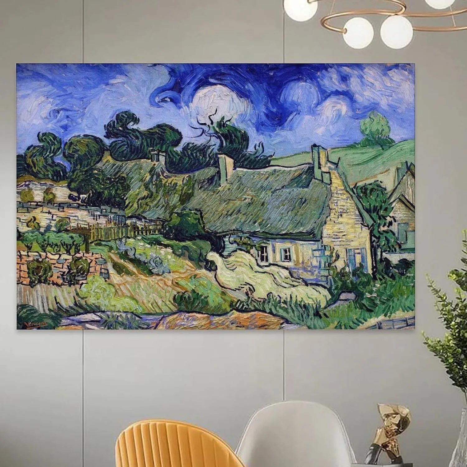 Moruska Vincent Van Goghh Work Title(Moruska Thatched Cottages) beautiful